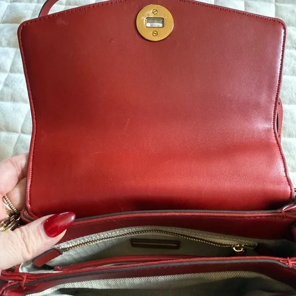 Tory Burch Kira Red Quilted Leather Bag ❤️ - Picture 7 of 15